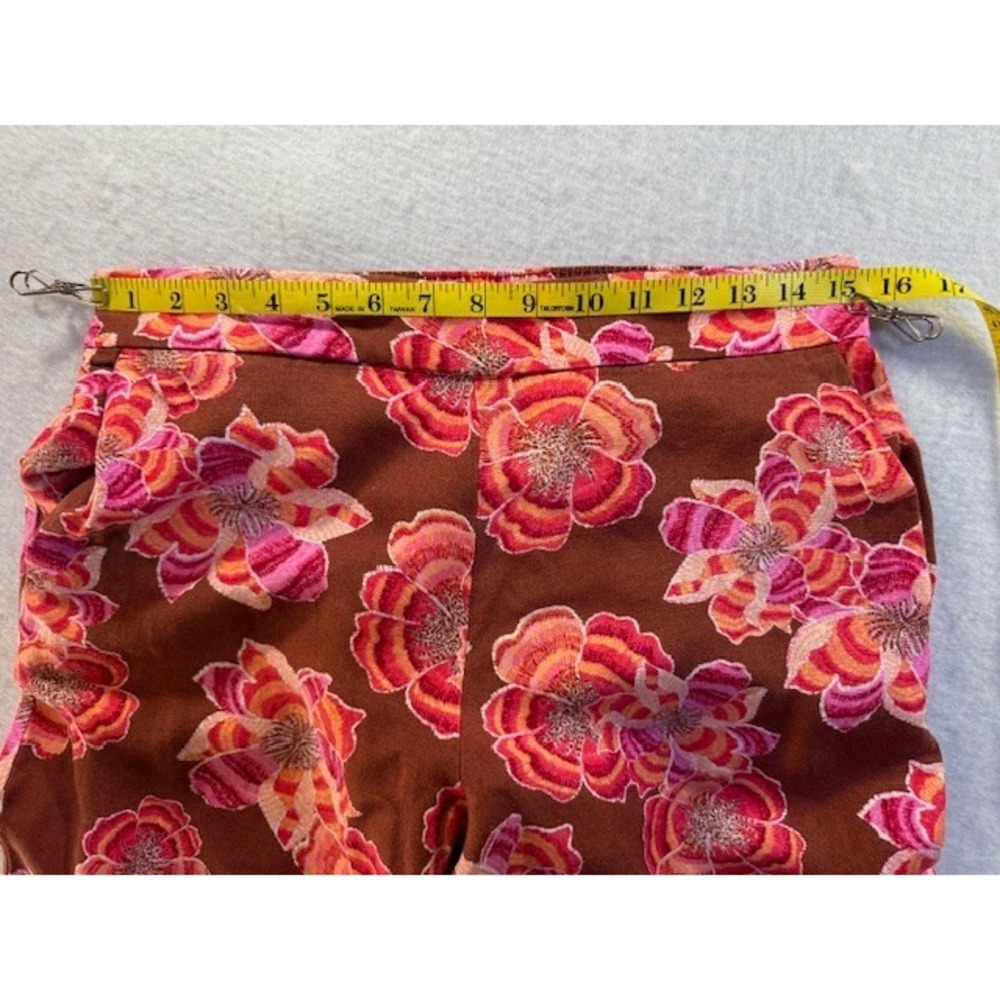 Loft Floral Linen Blend Boho Beach Tropical Palazzo‎ Wide Leg Flowy Pants SML - Picture 7 of 10